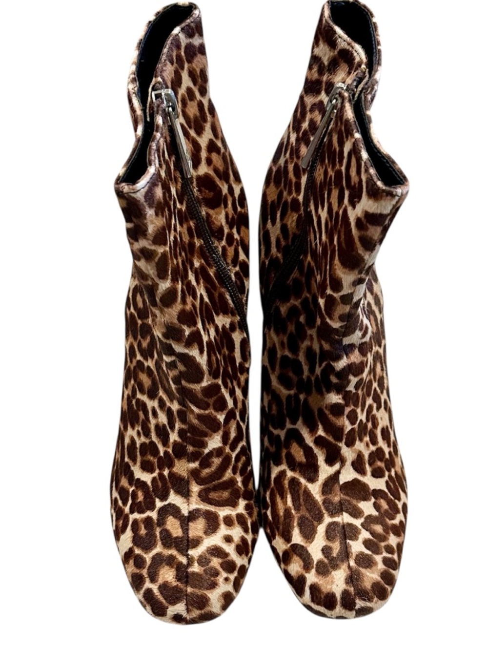 Charles David Leopard Print Block Heel Ankle Boots - Brown/Tan - Size: 9 - Picture 8 of 10
